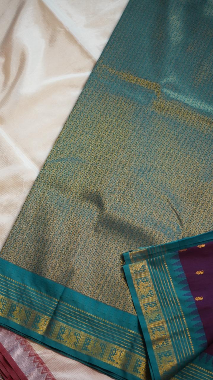 Kanchi Semi Silk Saree  - 01-03-16-28 (BETEL NUT)