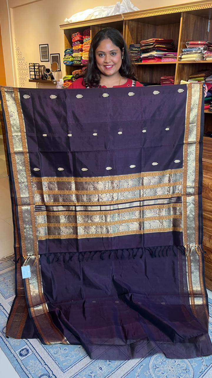 Kanchivaram Silk Cotton Saree - 01-03-04-10 (Kaapi Shot Paaku)
