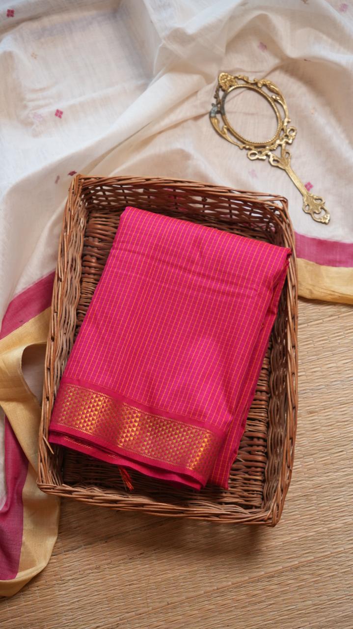 Semi Silk Podi Kattam Saree - 01-03-13-03 (ELECTRIC ORCHID)