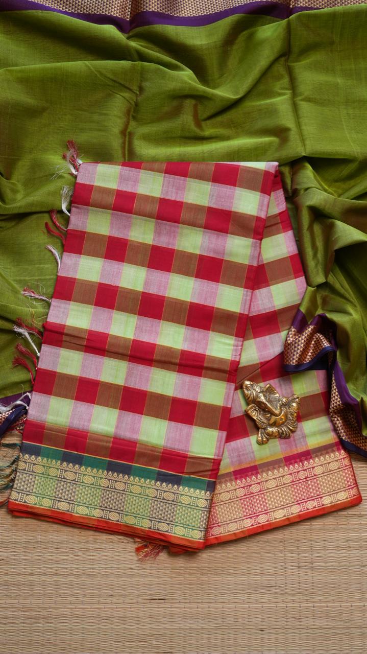 Devendra 10.5 Yards Madisar Saree - 12-12-04-10.5Y-01 (Fruit Salad)