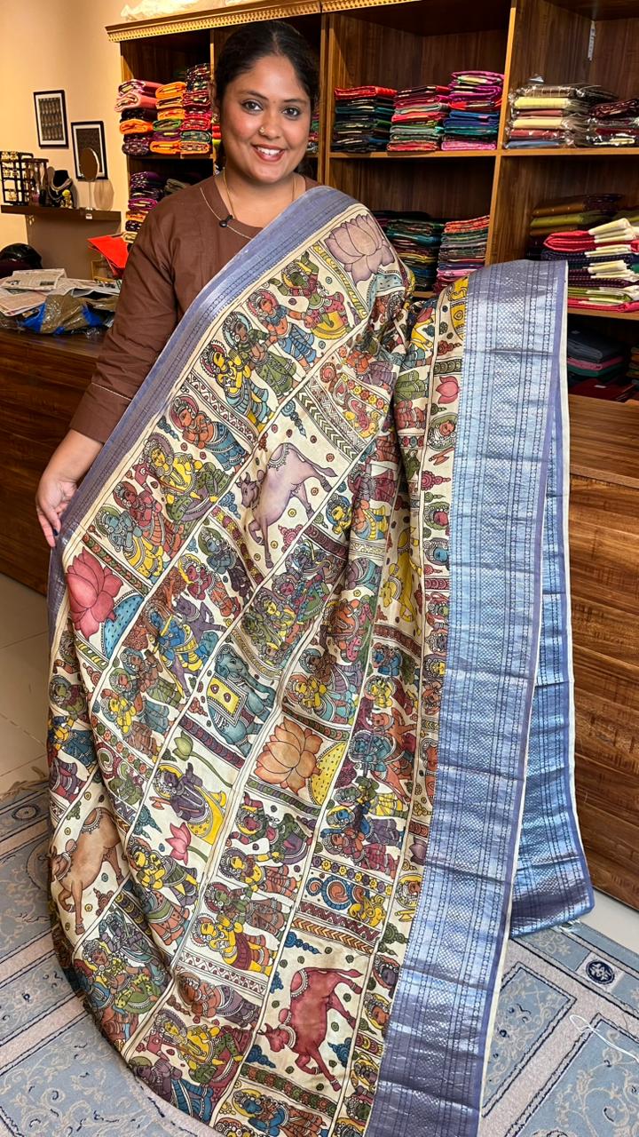 Pen Kalamkari Saree - 02-04-01-04