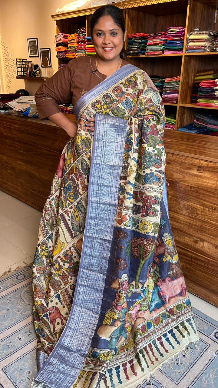 Pen Kalamkari Saree - 02-04-01-04