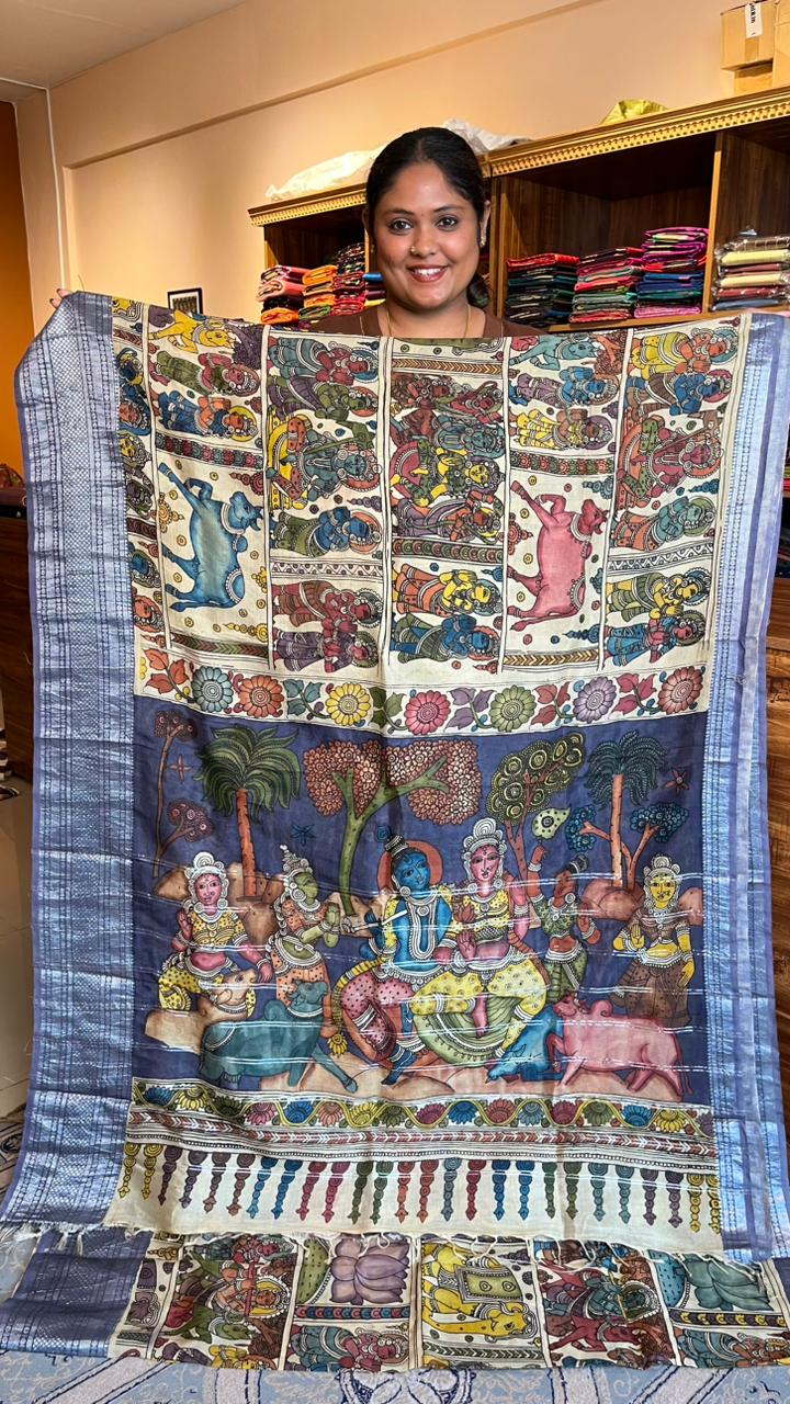 Pen Kalamkari Saree - 02-04-01-04