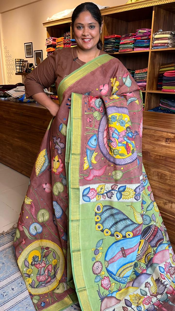 Pen Kalamkari Saree -02-04-01-01