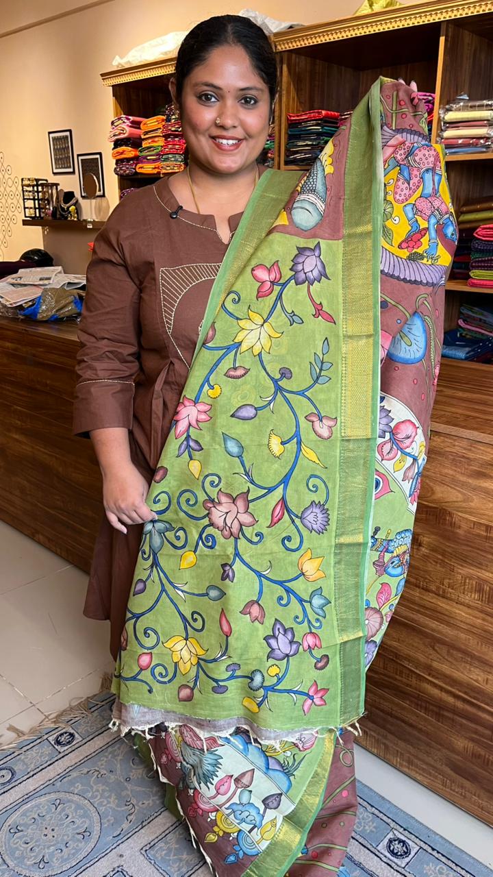 Pen Kalamkari Saree -02-04-01-01