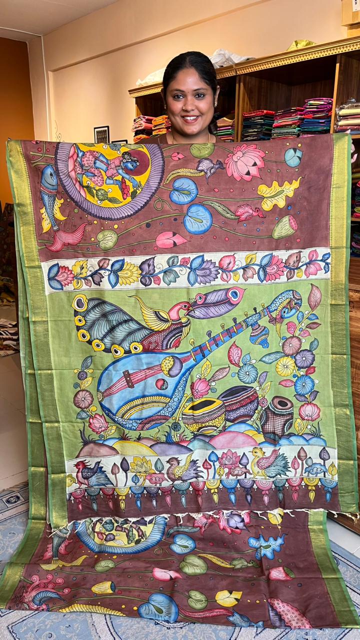 Pen Kalamkari Saree -02-04-01-01