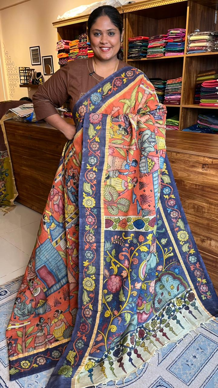 Pen Kalamkari Saree -02-04-01-03