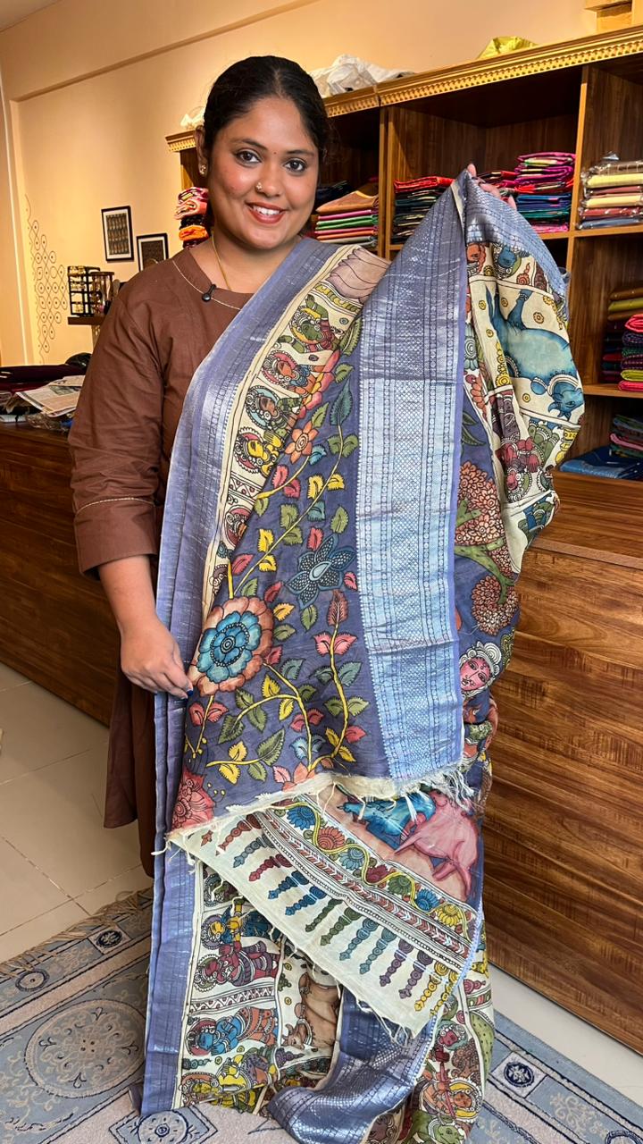 Pen Kalamkari Saree - 02-04-01-04
