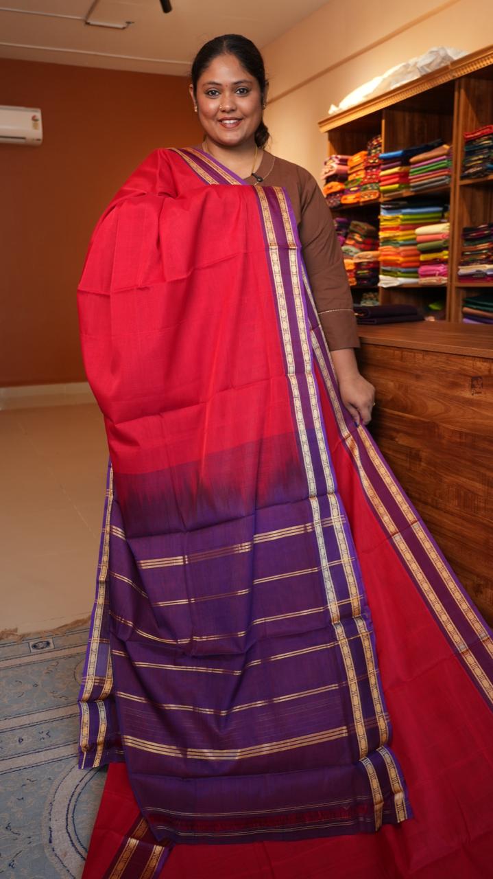 Devendra 10.5 Yards Madisar Saree - 12-02B-10.5Y-12-02 (Royal Red)