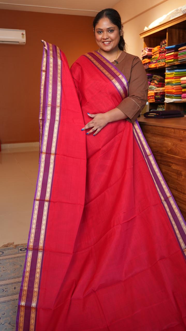 Devendra 10.5 Yards Madisar Saree - 12-02B-10.5Y-12-02 (Royal Red)