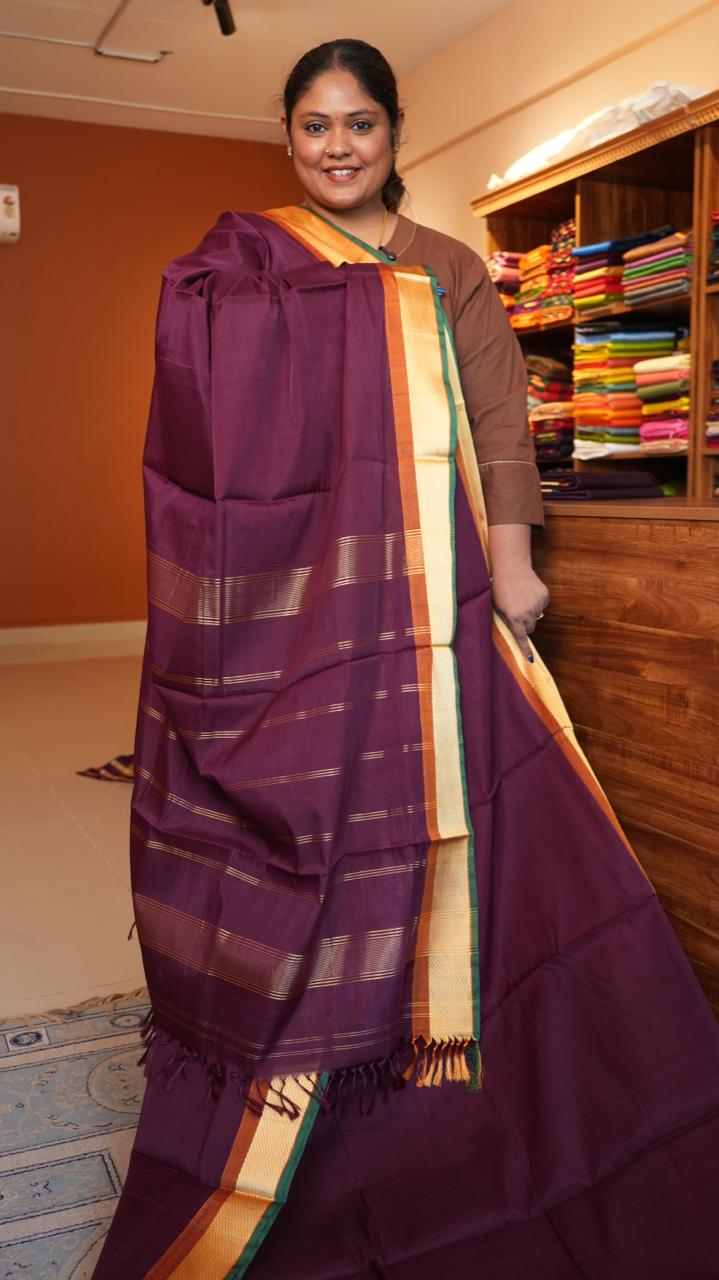 Devendra 10.5 Yards Madisar Saree - 12-11-10-10.5Y-01 (Betel Rust)