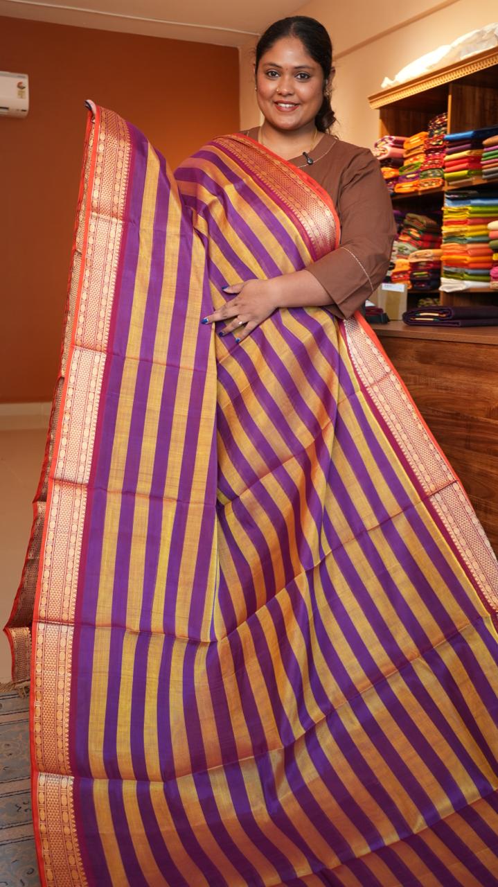 Devendra 10.5 Yards Madisar Saree - 12-04C-06-10.5Y-01 (Patchouli)