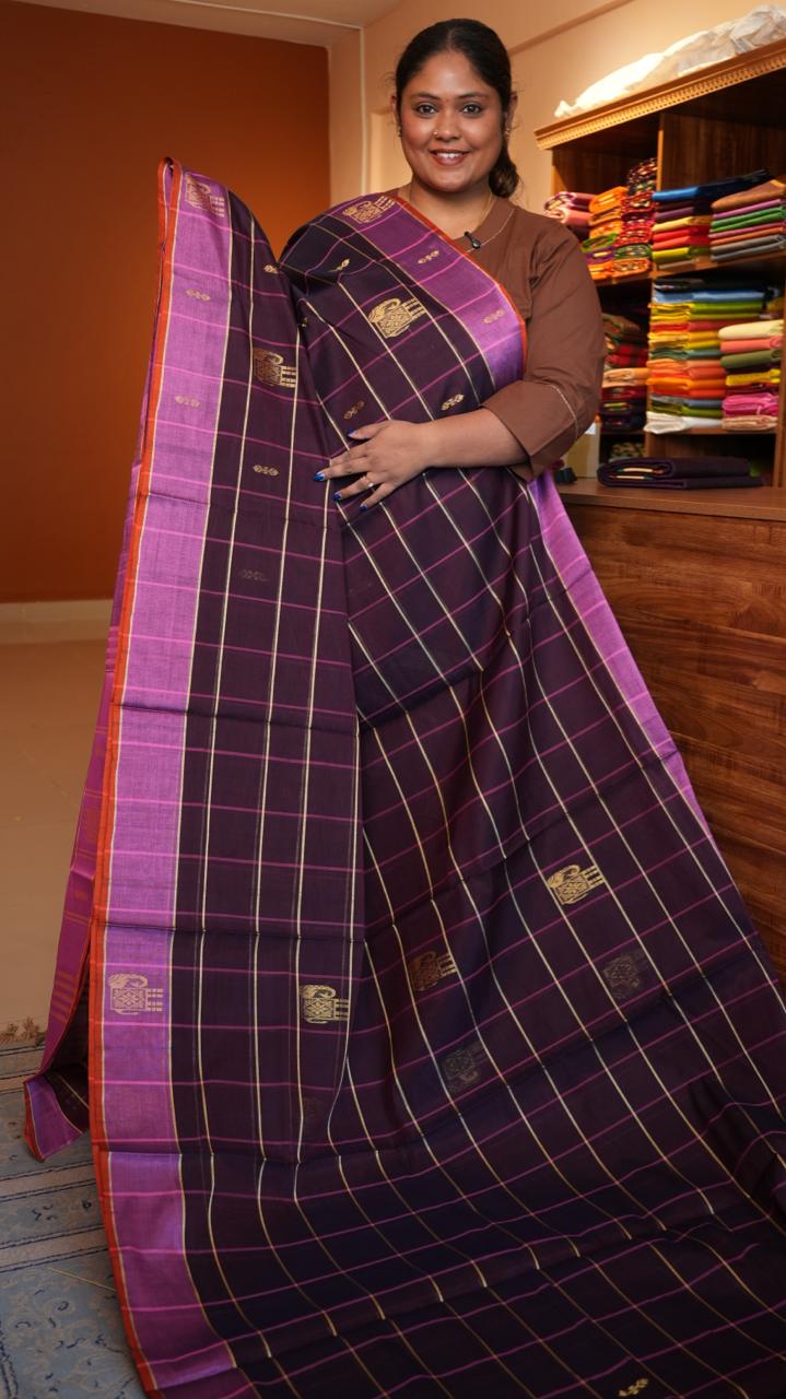 Devendra 10.5 Yards Madisar Saree - 12-03D-05-10.5Y-02 (Grape Pink)