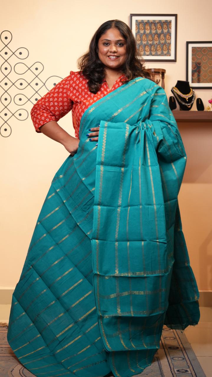 Veldhari Madurai Cotton Saree-11-04C-09-5.50Y-03 (CENTER FRESH)