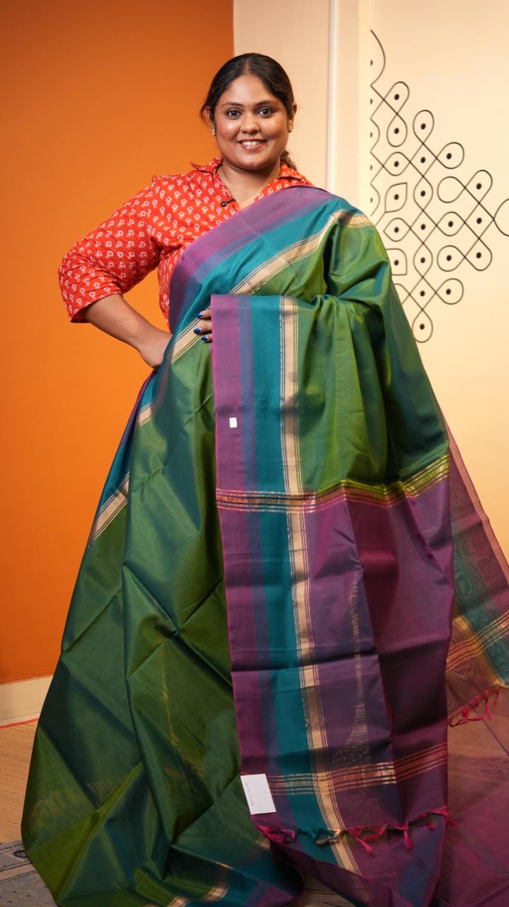 Kora Silk Cotton Saree - 04-04-04-04 (DRUMSTICK RUSH)