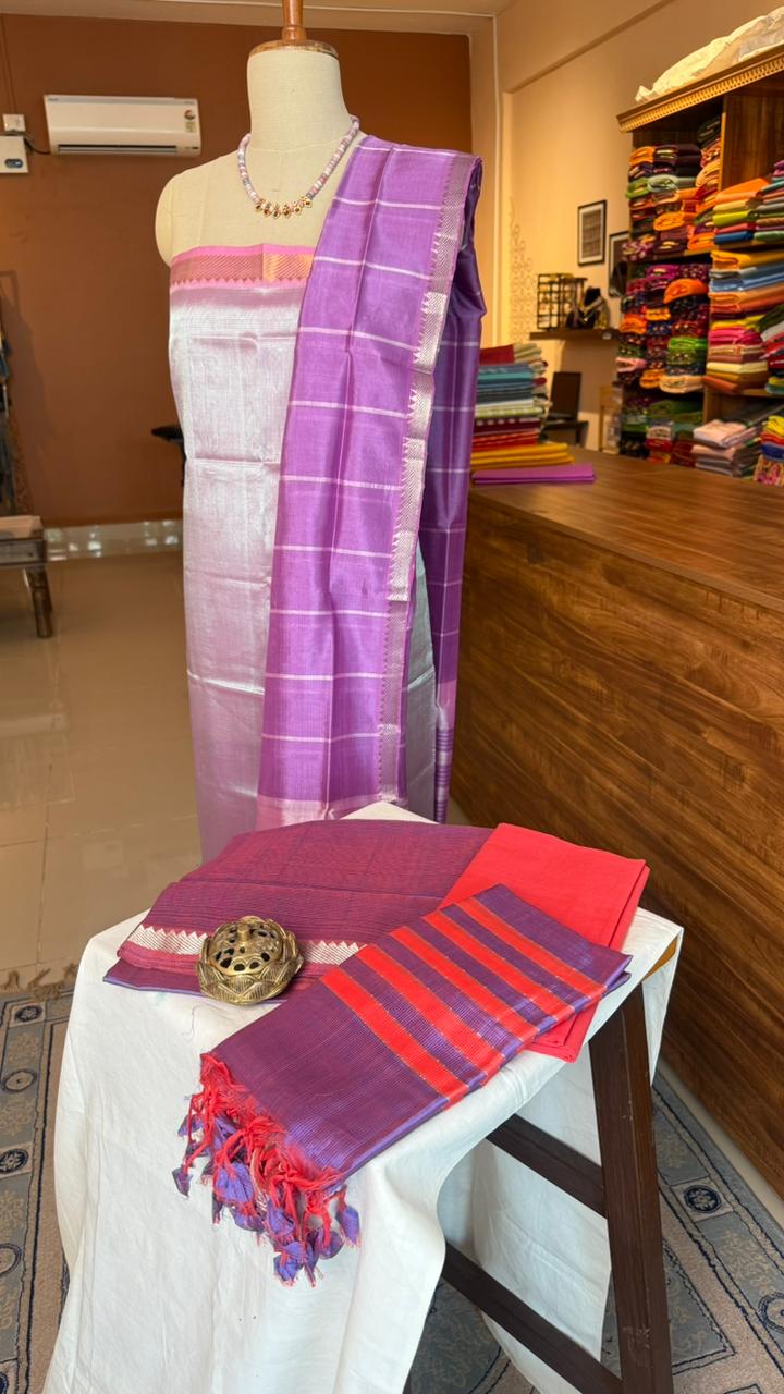 Mangalgiri Silk Cotton Salwar Set - 15-04-04-08 (Laksh)