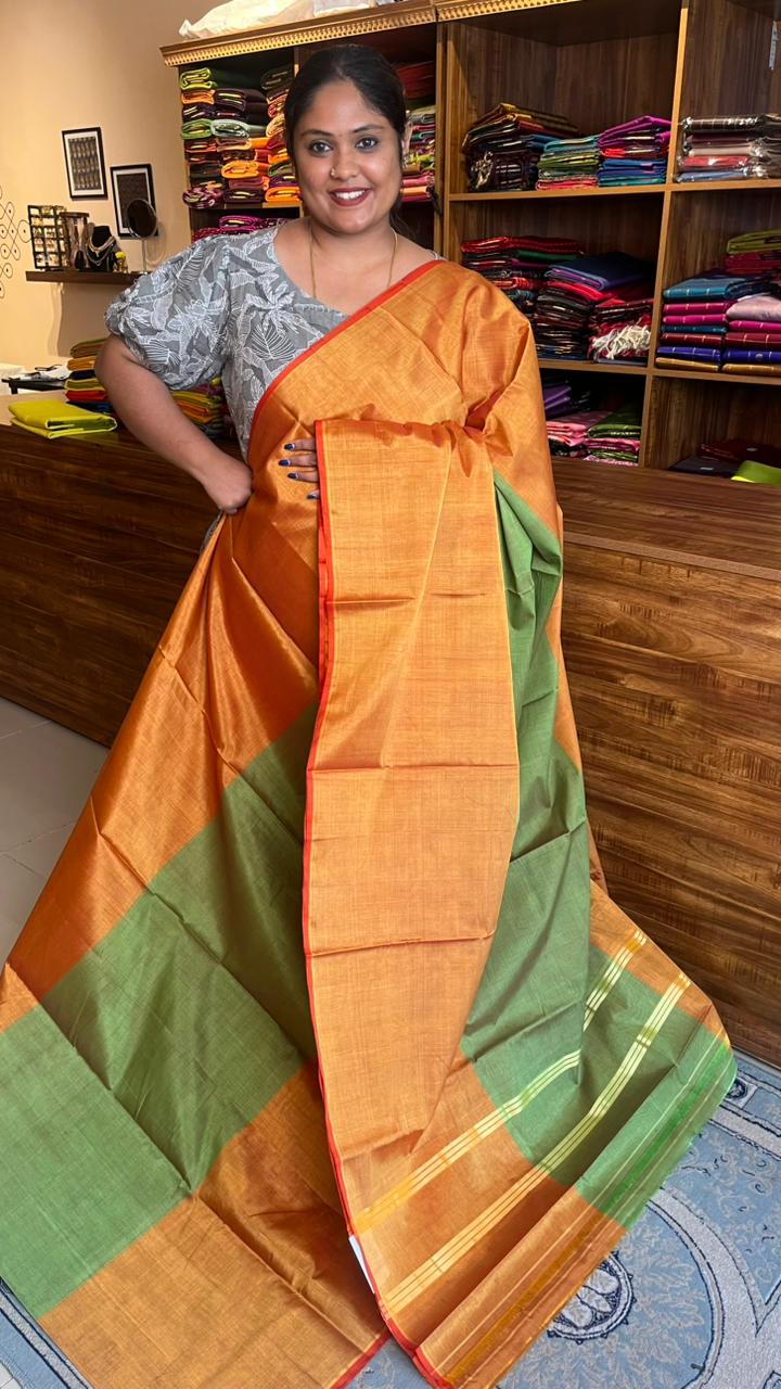 Devendra 7 Yards  Mubbagam Saree - 11-04E-02-7Y-03 (Mango Mubbagam)