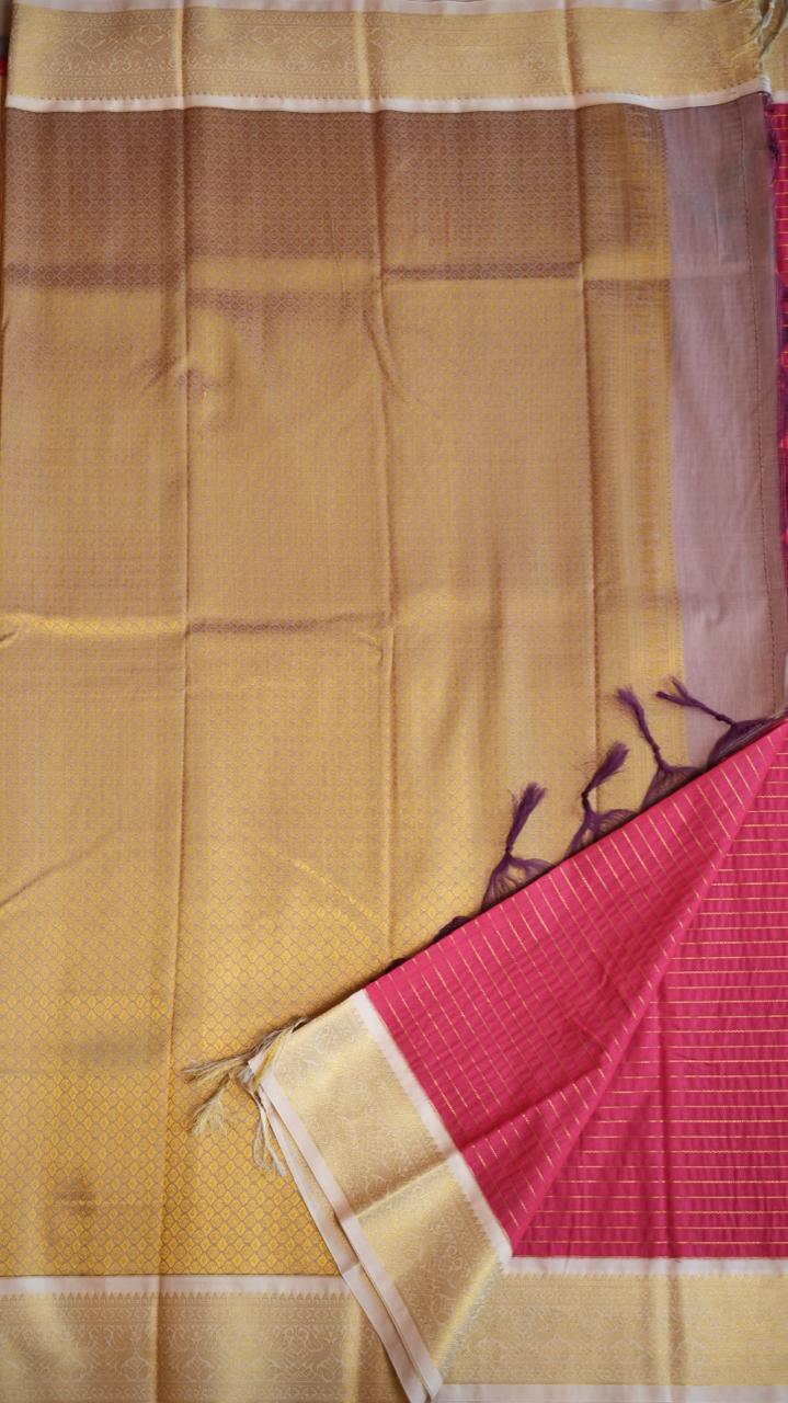 Kanchi Semi Silk Saree - 01-03-16-32 (POMEGRANATE)
