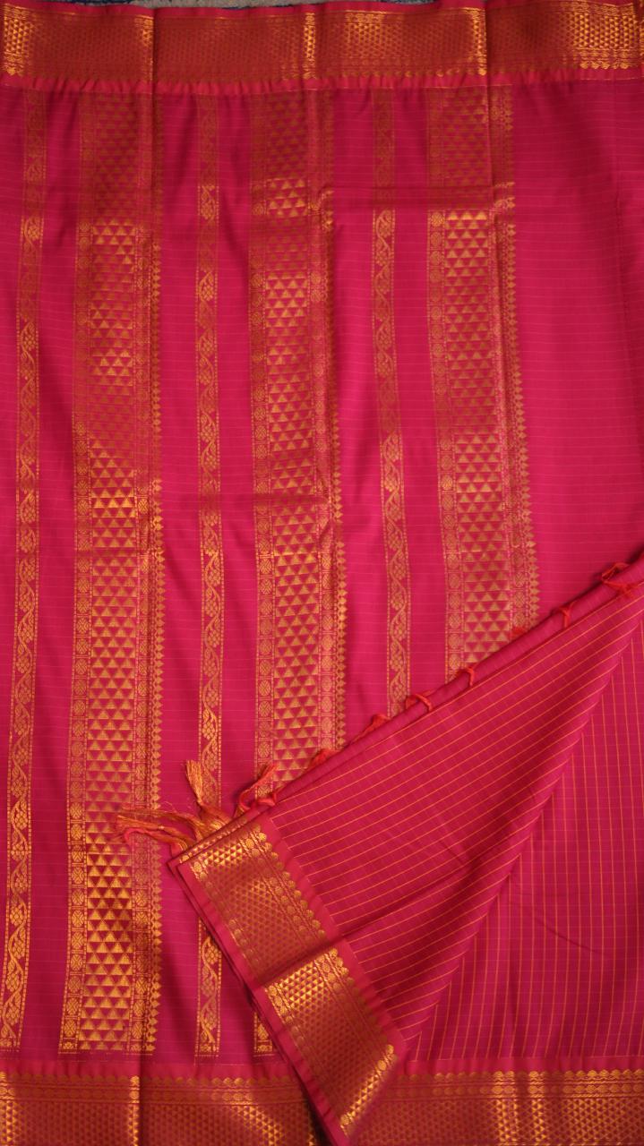 Kanchi Semi Silk Saree -01-03-14-28 (RHODOCHROSITE)
