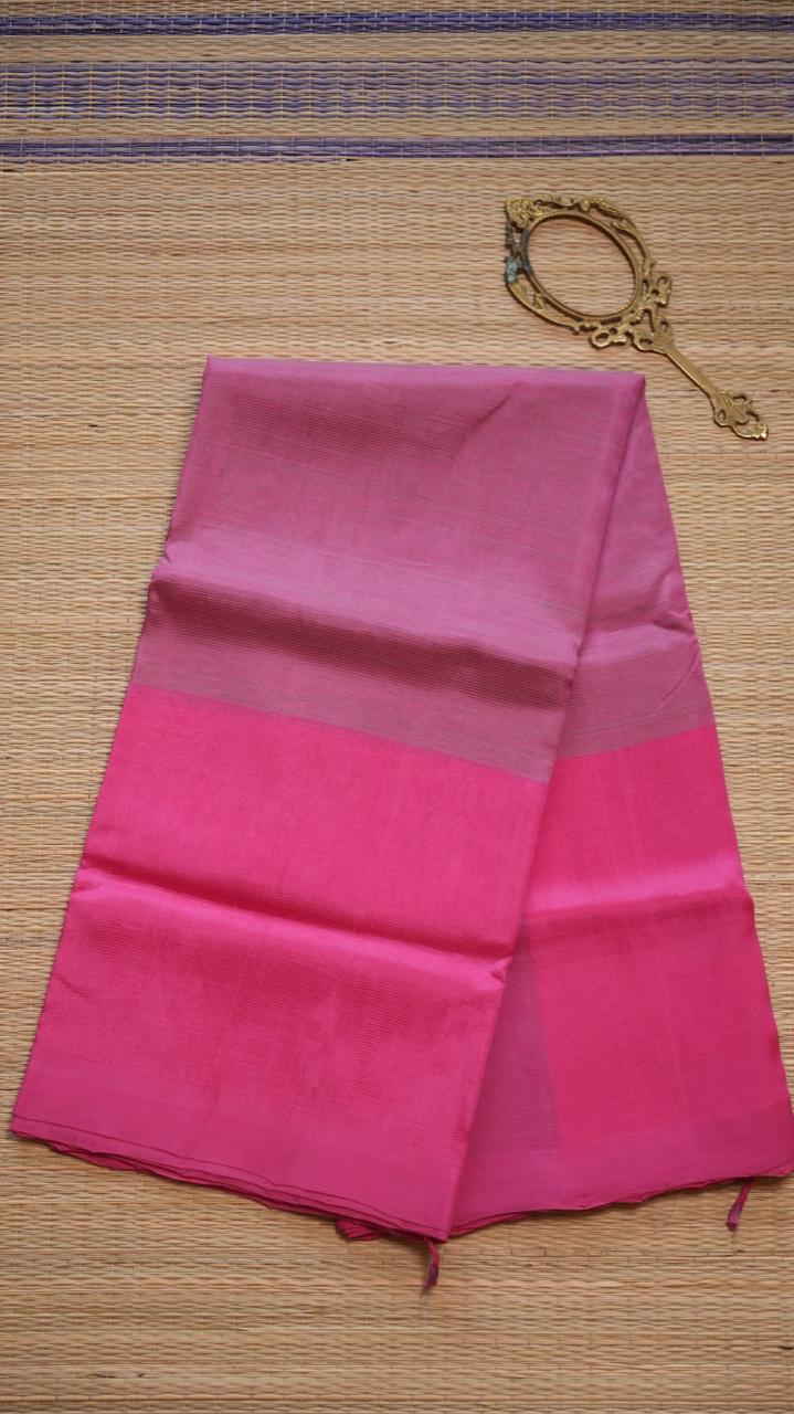Mangalgiri Plain Silk Cotton Saree - 15-04-02-04 (CREAMY ROSE)