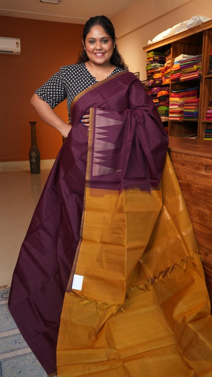 Kora Silk Cotton Saree - 04-04-01-05 (VELVET WINE)