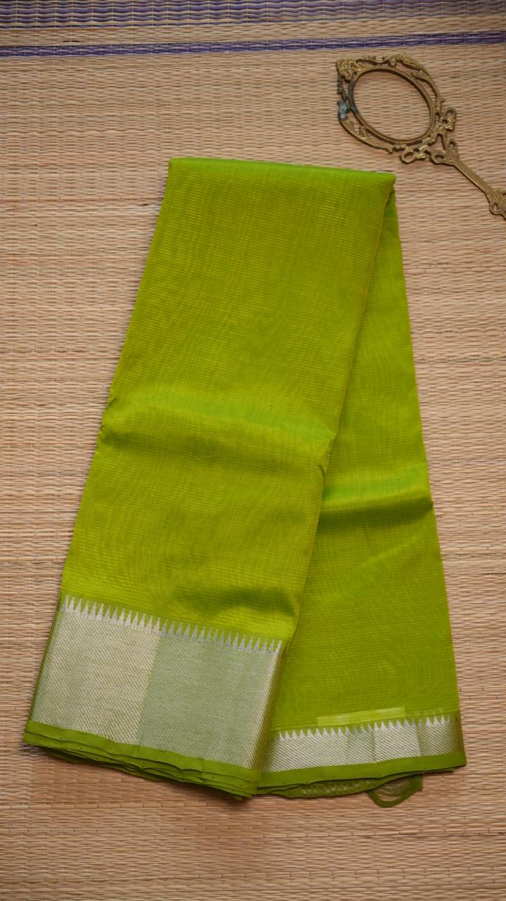 Mangalgiri Silk Cotton Saree - 15-04-01-08 (LIGHT LIME)