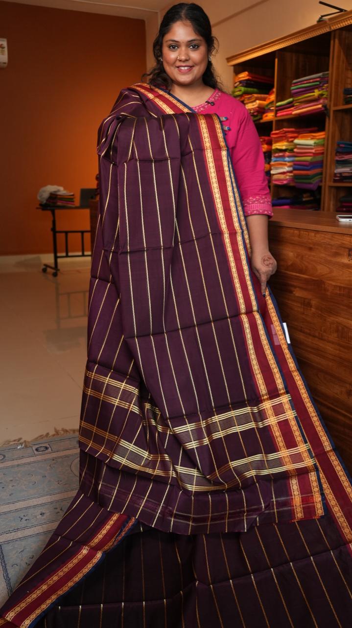 Devendra 10.5 Yards Veldhari Madisar -12-10B-11-10.5Y-03 (CHETTINAD WINE)