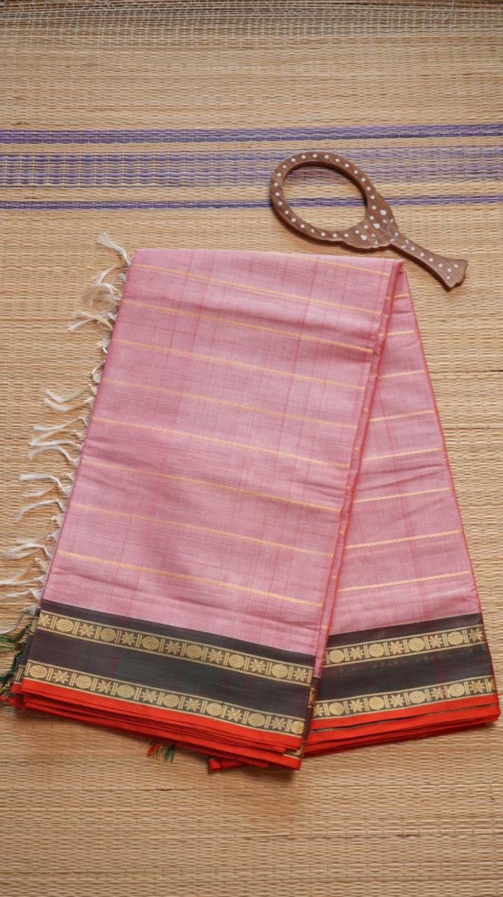Devendra 10.5 Yards Madisar Veldhari Saree - 12-11-13-12Y-01 (PETAL BLUSH)