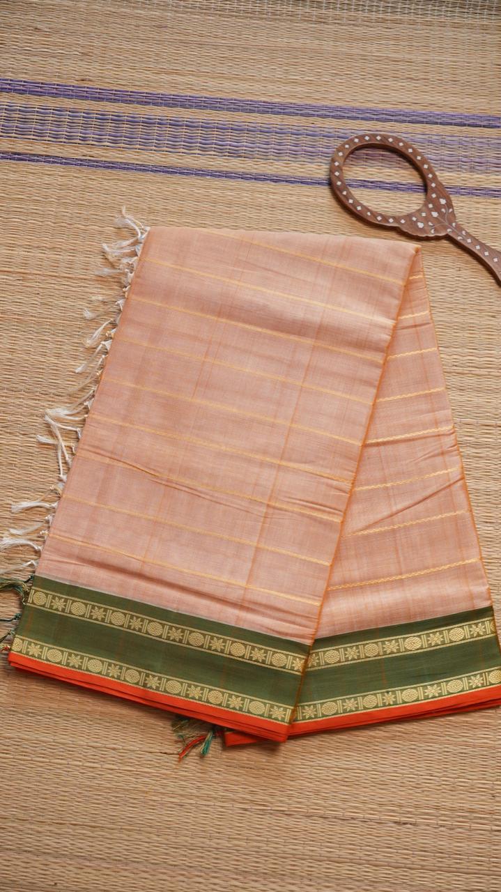 Devendra 11 Yards Madisar Veldhari Saree - 12-11B-15-11Y-01 (CREAM BLOSSOM)