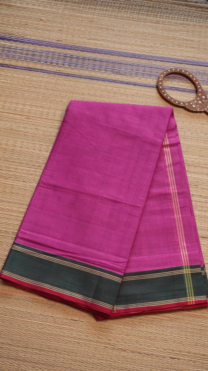 Devendra 10.5 Yards Madisar Plain Saree - 12-10-06-10.5Y-03 (MALLI PINK)