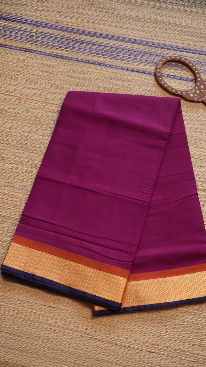 Devendra 11 Yards Madisar Checks Saree - 12-11-12-11Y-01 (TEMPLE MAGENTA)
