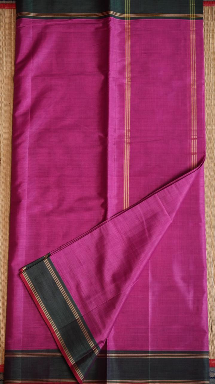 Devendra 10.5 Yards Madisar Plain Saree - 12-10-06-10.5Y-03 (MALLI PINK)