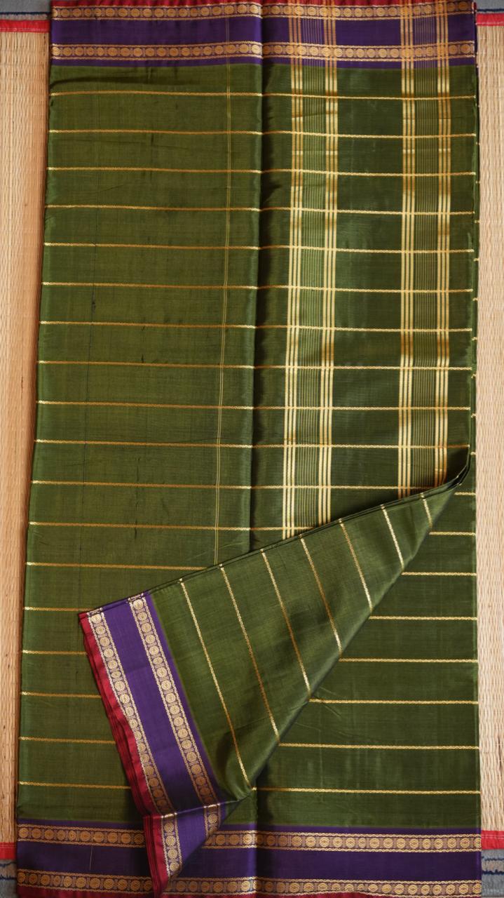 Devendra 10.5 Yards Madisar Veldhari Saree  - 12-12-16-10.5Y.04 (TEMPLE LEAF)