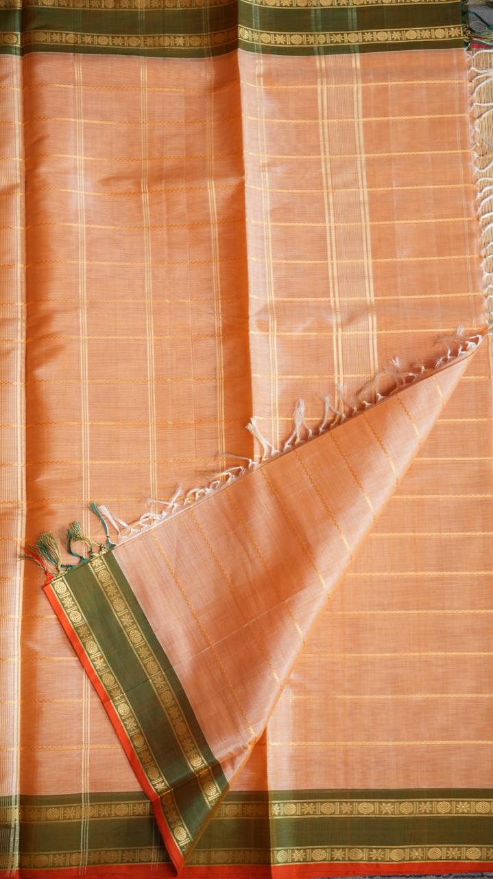 Devendra 11 Yards Madisar Veldhari Saree - 12-11B-15-11Y-01 (CREAM BLOSSOM)
