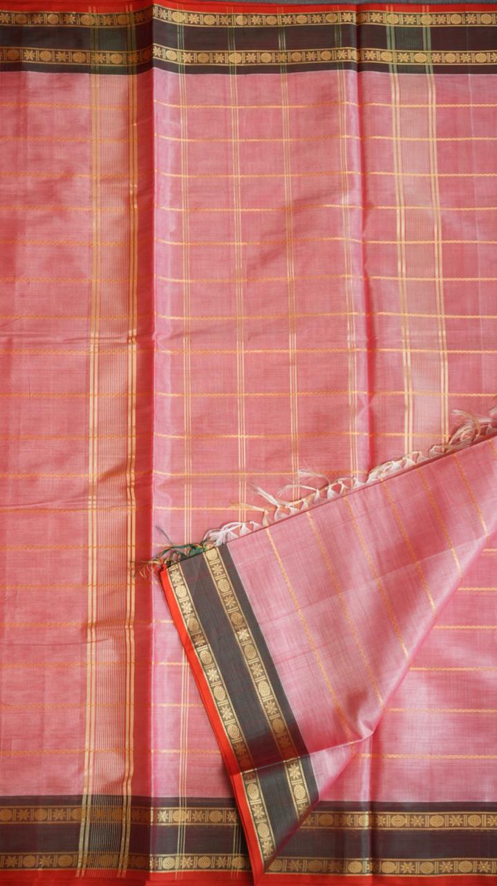 Devendra 10.5 Yards Madisar Veldhari Saree - 12-11-13-12Y-01 (PETAL BLUSH)