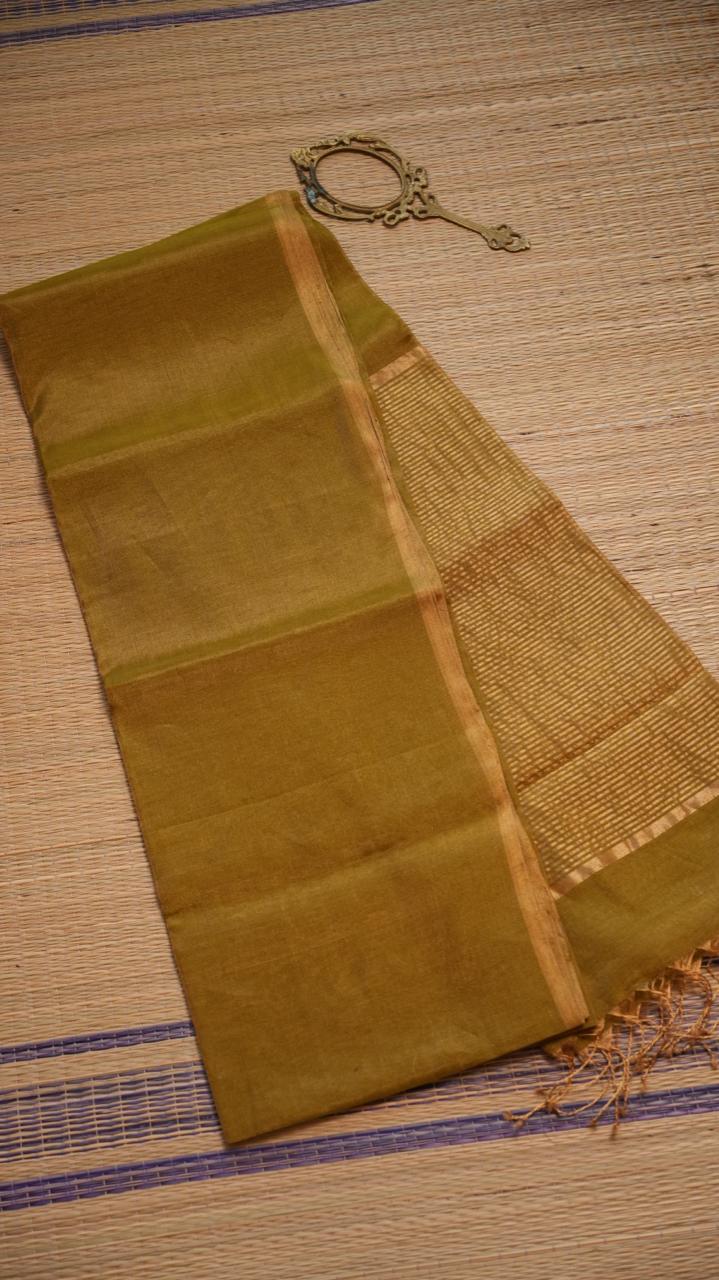 Maheshwari Silk Cotton Plain Tissue Saree - 05-02B-01-06 (SPARKLING STARS)