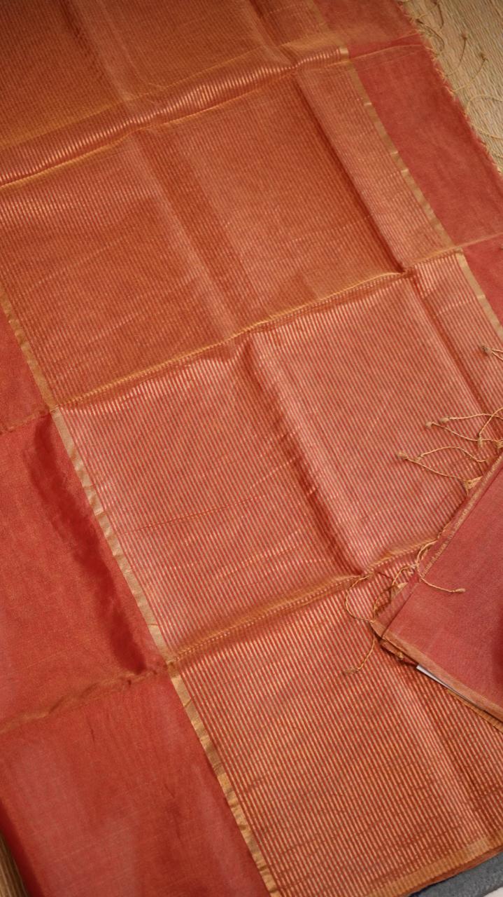 Maheshwari Silk Cotton Plain Tissue Saree - 05-02B-01-05 (MIDNIGHT IN NEWYORK)