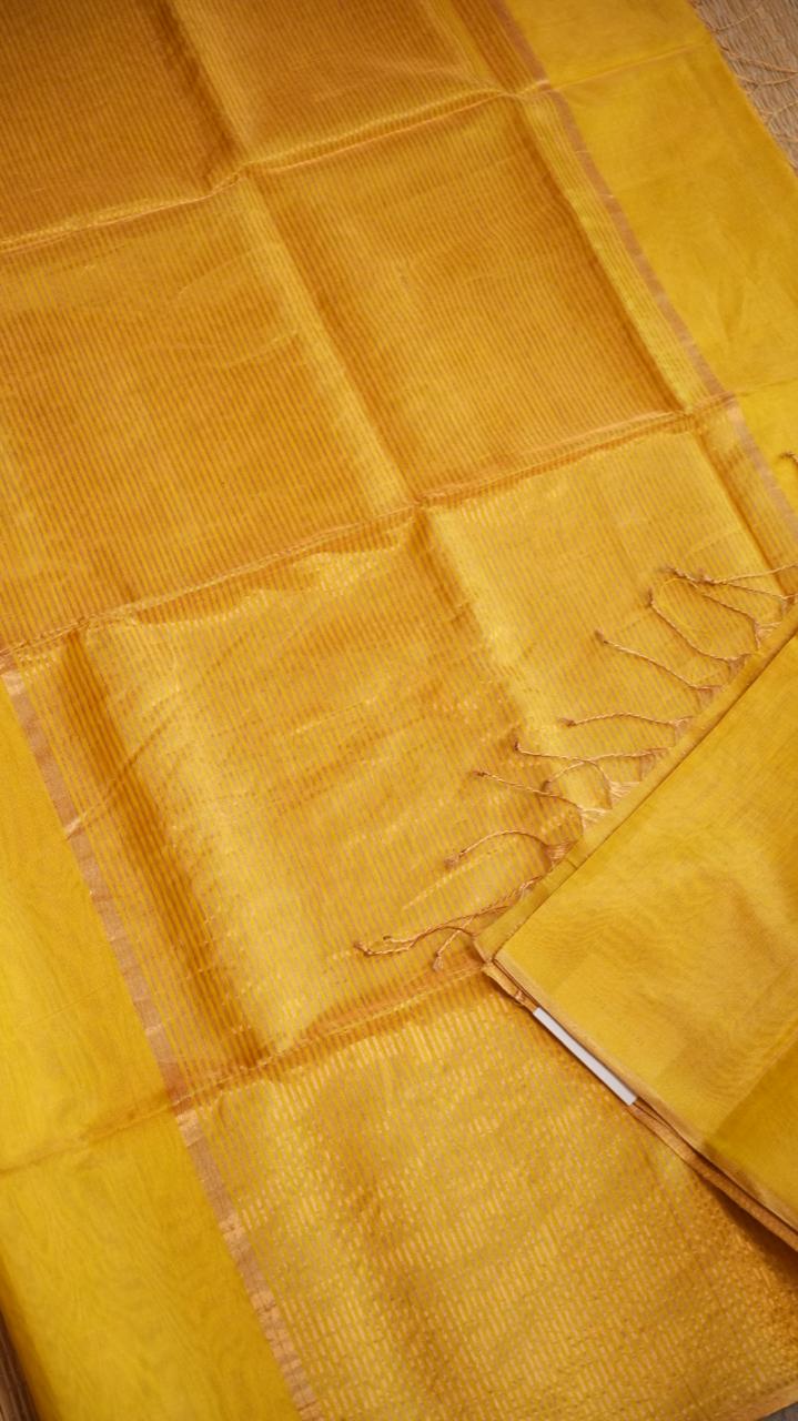 Maheshwari Silk Cotton Plain Tissue Saree - 05-02B-01-08 (TROPICAL SUNSET)