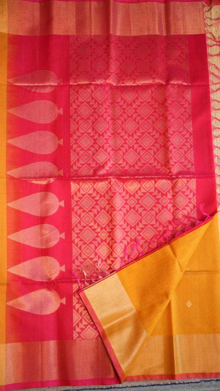 Kora Silk Cotton Saree - 04-04-03-01 (TOPAZ)