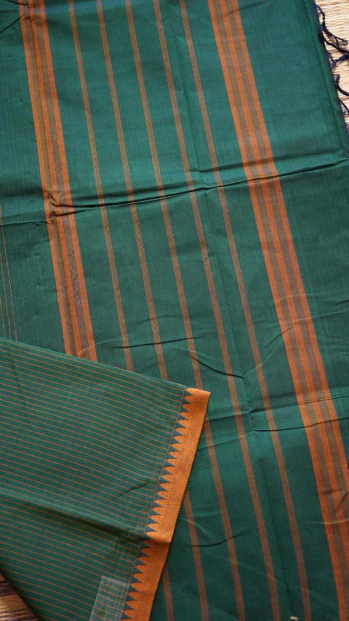 Pure Kanchi Cotton saree - 01-03-02-13 (MALACHITE)