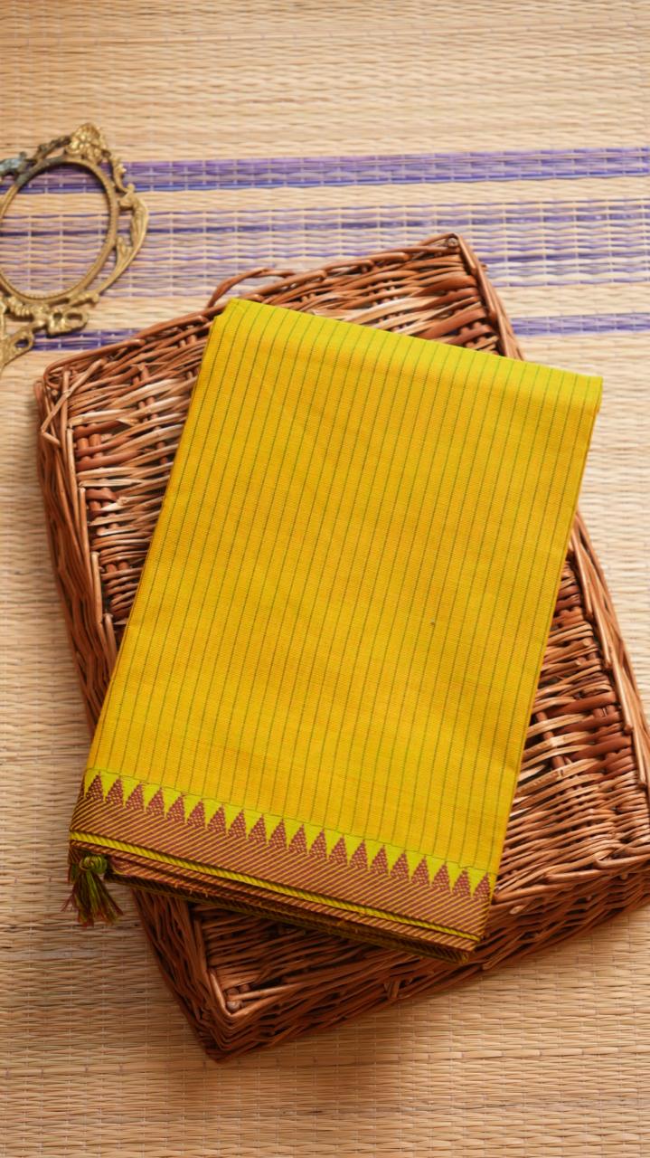 Pure Kanchi Cotton saree - 01-03-02-15 (CITRONELLE)