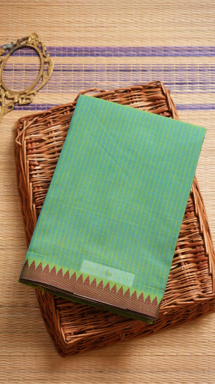Pure Kanchi Cotton saree - 01-03-02-18 (VIRIDIAN)