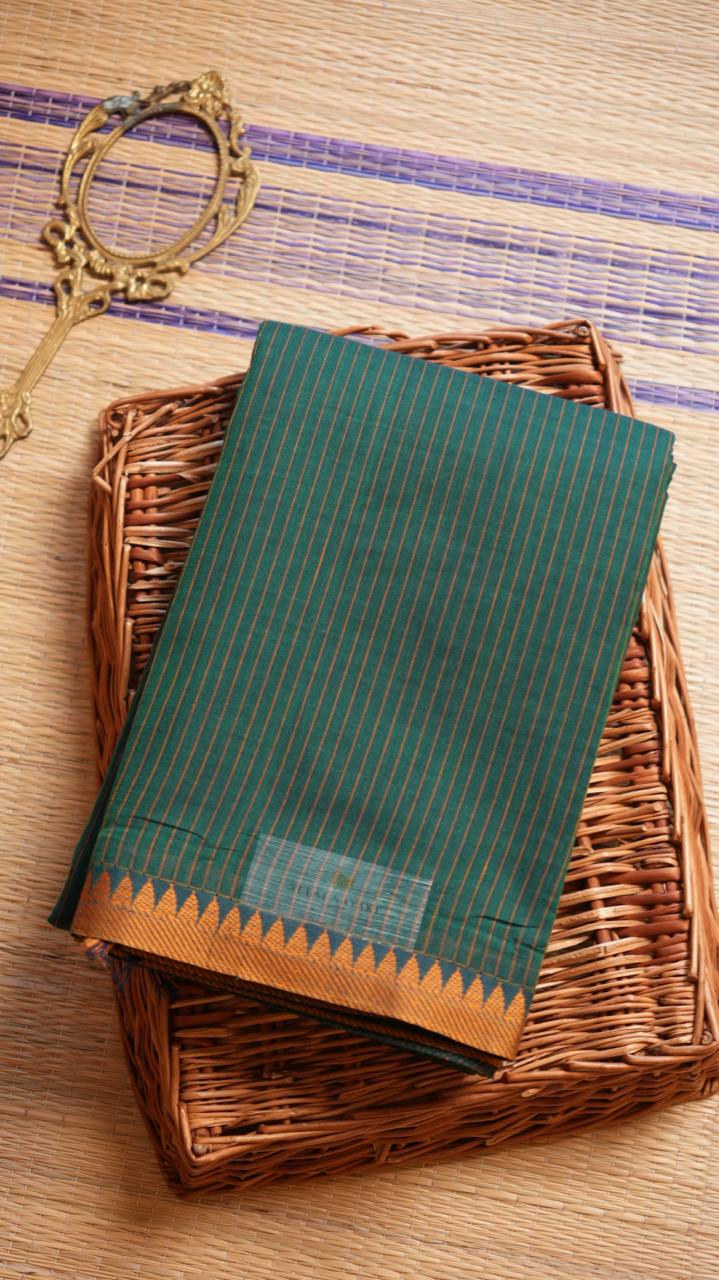 Pure Kanchi Cotton saree - 01-03-02-13 (MALACHITE)