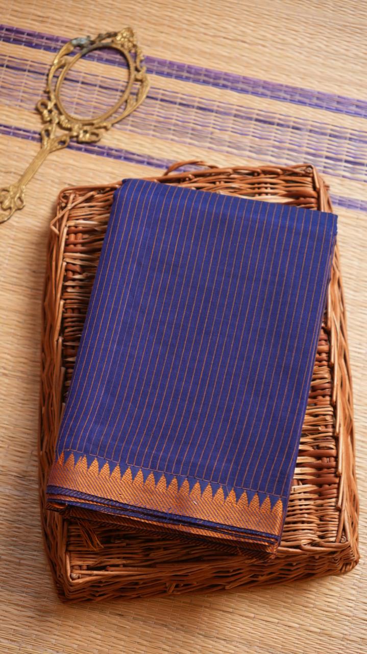 Pure Kanchi Cotton saree - 01-03-02-03 (LAZURITE)