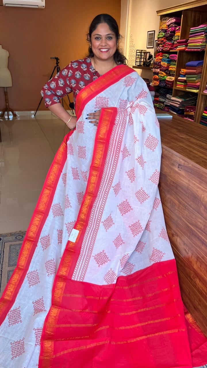Madurai Cotton Kolam Saree - 11-05B-10-02