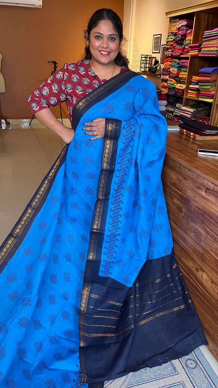Madurai Cottol Small Border Kolam Saree - 11-05B-11-5.50-06