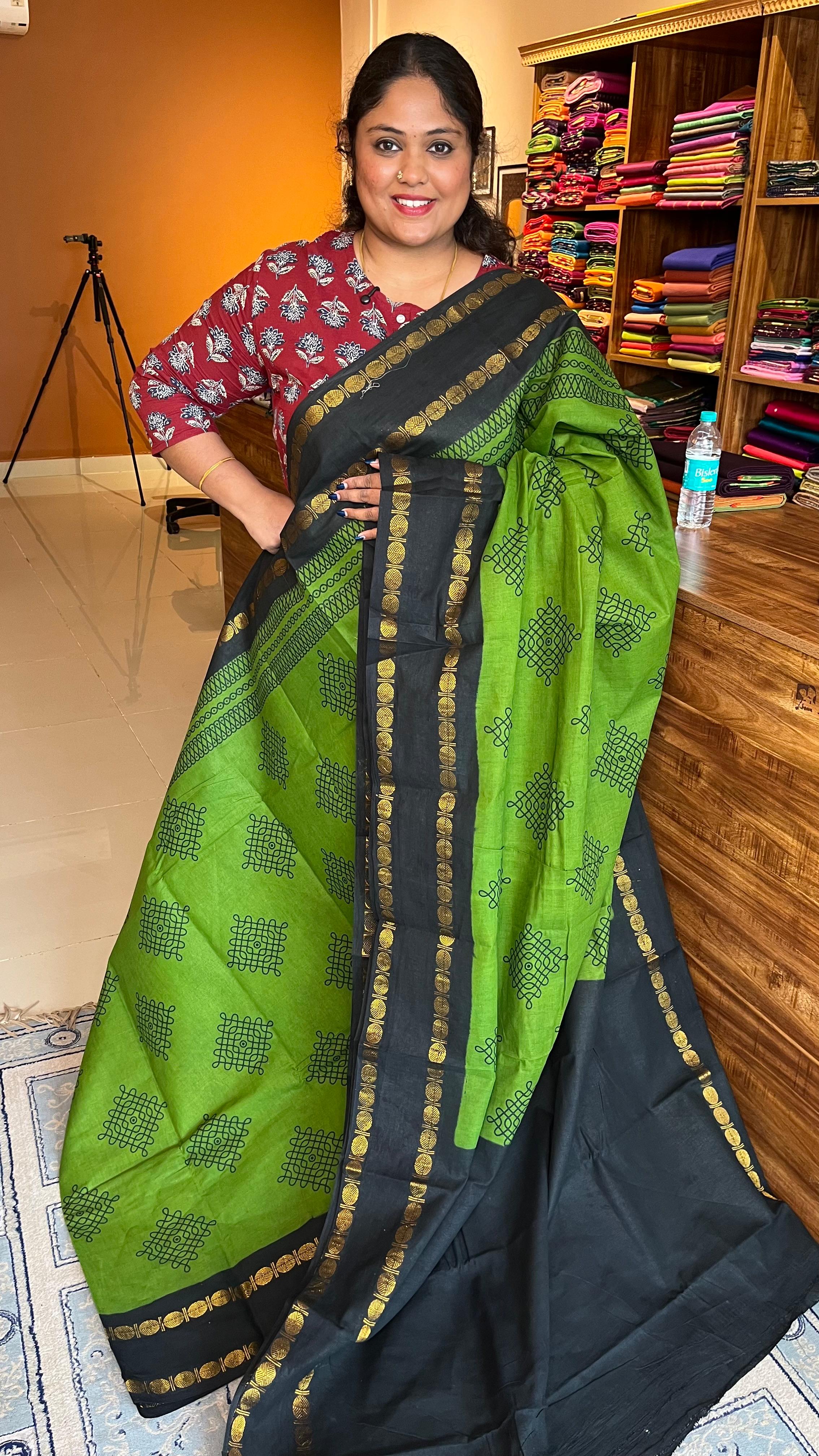 Madurai Cottol Small Border Kolam Saree - 11-05B-11-5.50-03