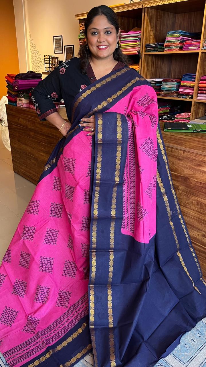 Madurai Cottol Big Border Kolam Saree - 11-05B-12-6.20-05