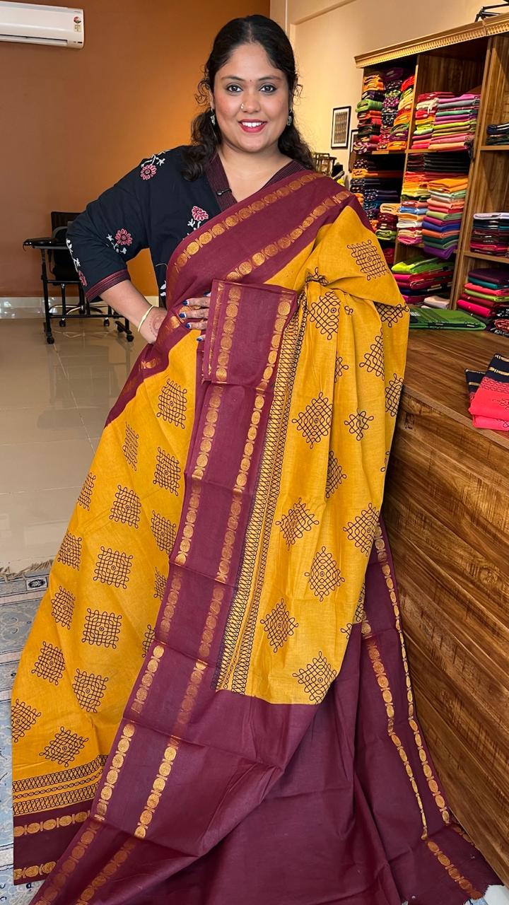 Madurai Cottol Big Border Kolam Saree - 11-05B-12-6.20-03