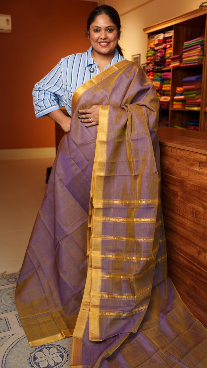 Mangalgiri Silk Cotton Saree - 15-05-02-13 (LAVENDER OUD)